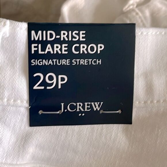 J Crew Factory Petite Flare Crop Jeans Signature Stretch Size 29P in White Denim - Picture 7 of 9